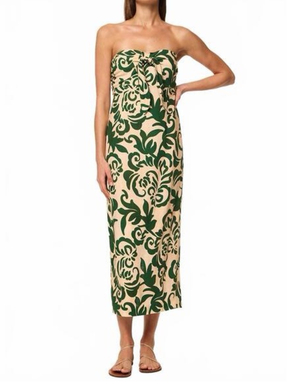 Misa Los Angeles Strapless Jackie Dress in Tonal Cactus NWT